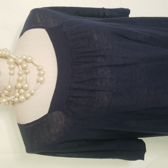 Sandro sheer blue linen knit blend dress Open Knit short sleeve Sz2 is US 4/6 - Picture 4 of 16